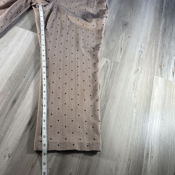 Chico's Brown Herringbone Polka Dot Pull On Straight Leg Pants Size 2.5 (large) - Picture 6 of 9
